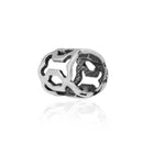 Silver Charms & Pendants Sterling Silver Bone Ah Petite Silhouette Dog Bones Slider Bead Pendant JadeMoghul