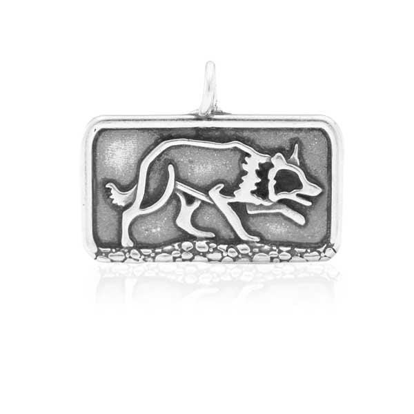 Silver Charms & Pendants Sterling Silver Border Collie Pendant, Body JadeMoghul