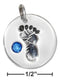 Silver Charms & Pendants Sterling Silver Boy Baby Footprint Charm With Blue Cubic Zirconia JadeMoghul Inc.