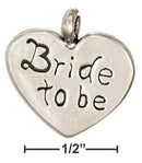 Silver Charms & Pendants Sterling Silver "Bride To Be" Heart Message Pendant JadeMoghul Inc.