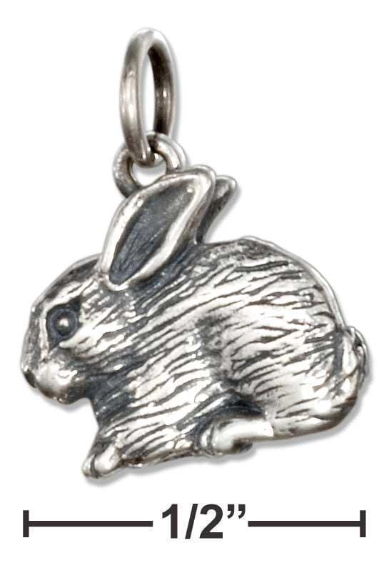 Silver Charms & Pendants STERLING SILVER BUNNY RABBIT CHARM JadeMoghul