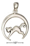 Silver Charms & Pendants Sterling Silver Cat In Crescent Moon Pendant JadeMoghul Inc.