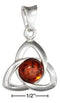 Silver Charms & Pendants Sterling Silver Celtic Trinity Knot With Amber Pendant JadeMoghul Inc.