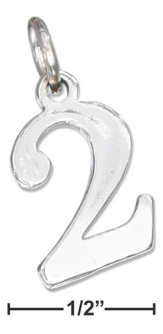 Silver Charms & Pendants Sterling Silver Charm:  "2" Number Charm JadeMoghul
