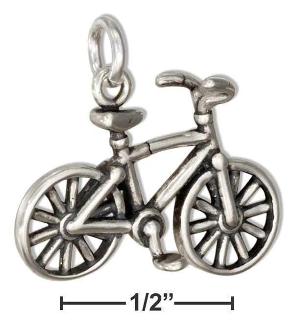 Silver Charms & Pendants Sterling Silver Charm:  3D Bicycle Charm JadeMoghul Inc.