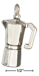 Silver Charms & Pendants Sterling Silver Charm:  3D Espresso Pot Charm JadeMoghul Inc.