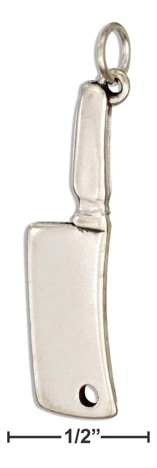 Silver Charms & Pendants Sterling Silver Charm:  3D Meat Cleaver Charm JadeMoghul Inc.