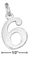 Silver Charms & Pendants Sterling Silver Charm:  "6" Number Charm JadeMoghul