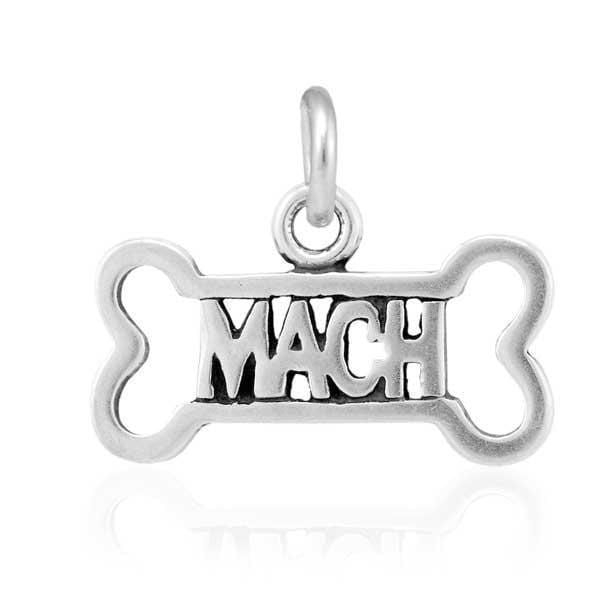 Silver Charms & Pendants Sterling Silver Charm:  Agility Mach Bone Dog Champion Charm JadeMoghul Inc.