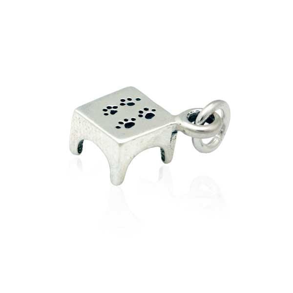 Silver Charms & Pendants Sterling Silver Charm:  Agility Pause Table Dog Charm With Paw Prints JadeMoghul Inc.