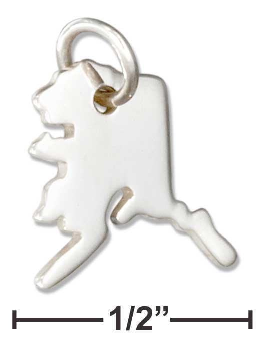 Silver Charms & Pendants Sterling Silver Charm:  Alaska State Silhouette Charm JadeMoghul Inc.