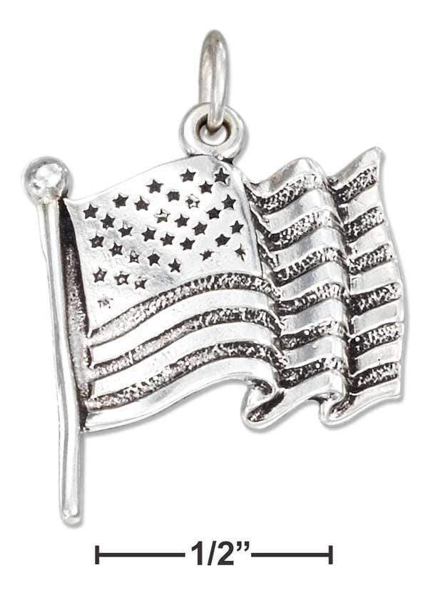 Silver Charms & Pendants Sterling Silver Charm:  American Flag Charm JadeMoghul