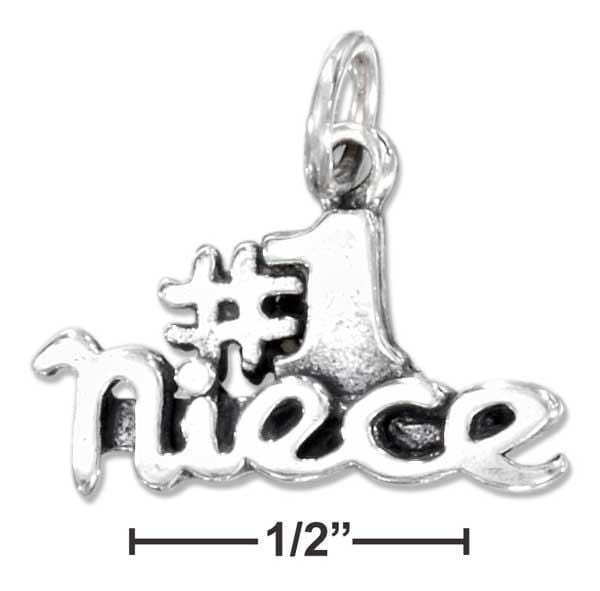 Silver Charms & Pendants Sterling Silver Charm:  Antiqued "#1 Niece" Charm JadeMoghul