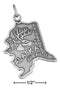 Silver Charms & Pendants Sterling Silver Charm:  Antiqued Alaska State Charm JadeMoghul