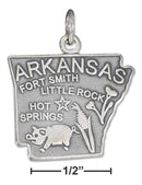 Silver Charms & Pendants Sterling Silver Charm:  Antiqued Arkansas State Charm JadeMoghul