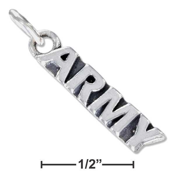 Silver Charms & Pendants Sterling Silver Charm:  Antiqued "army" Charm JadeMoghul