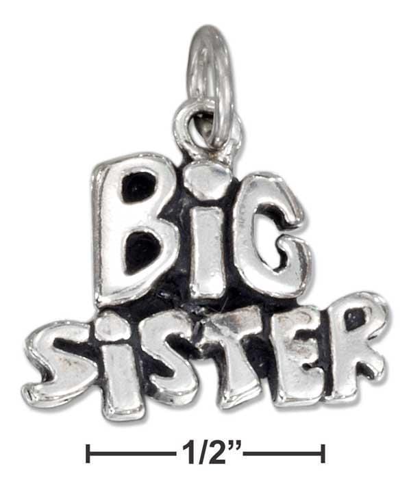 Silver Charms & Pendants Sterling Silver Charm:  Antiqued "big Sister" Charm JadeMoghul