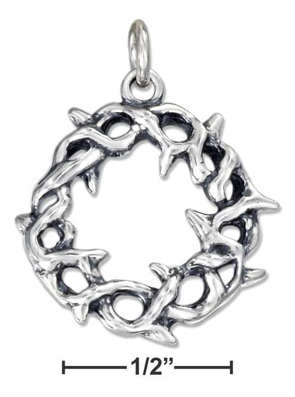 Silver Charms & Pendants Sterling Silver Charm:  Antiqued Crown Of Thorns Charm JadeMoghul