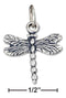 Silver Charms & Pendants Sterling Silver Charm:  Antiqued Dragonfly Charm JadeMoghul
