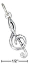 Silver Charms & Pendants Sterling Silver Charm:  Antiqued G-clef Charm JadeMoghul