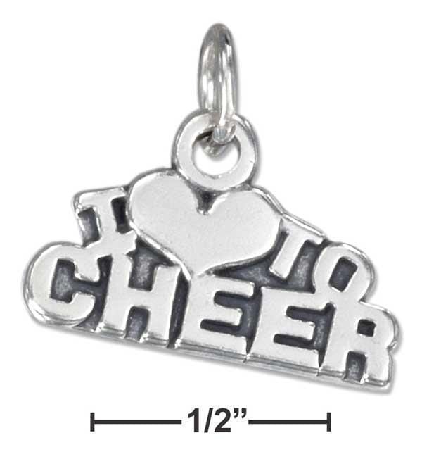 Silver Charms & Pendants Sterling Silver Charm:  Antiqued "i Heart To Cheer" Charm JadeMoghul