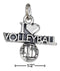 Silver Charms & Pendants Sterling Silver Charm:  Antiqued "i Heart Volleyball" Charm With A Volleyball JadeMoghul