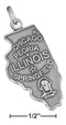 Silver Charms & Pendants Sterling Silver Charm:  Antiqued Illinois State Charm JadeMoghul