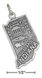 Silver Charms & Pendants Sterling Silver Charm:  Antiqued Indiana State Charm JadeMoghul