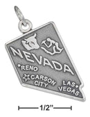 Silver Charms & Pendants Sterling Silver Charm:  Antiqued Nevada State Charm JadeMoghul