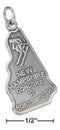 Silver Charms & Pendants Sterling Silver Charm:  Antiqued New Hampshire State Charm JadeMoghul