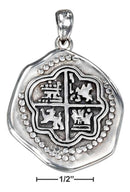 Silver Charms & Pendants Sterling Silver Charm:  Antiqued Pirate Coin Pendant JadeMoghul