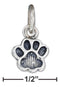 Silver Charms & Pendants Sterling Silver Charm:  Antiqued Small Paw Print Charm JadeMoghul