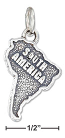 Silver Charms & Pendants Sterling Silver Charm:  Antiqued "south America" Map Charm JadeMoghul