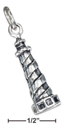 Silver Charms & Pendants Sterling Silver Charm:  Antiqued Spiral Design Lighthouse Charm JadeMoghul