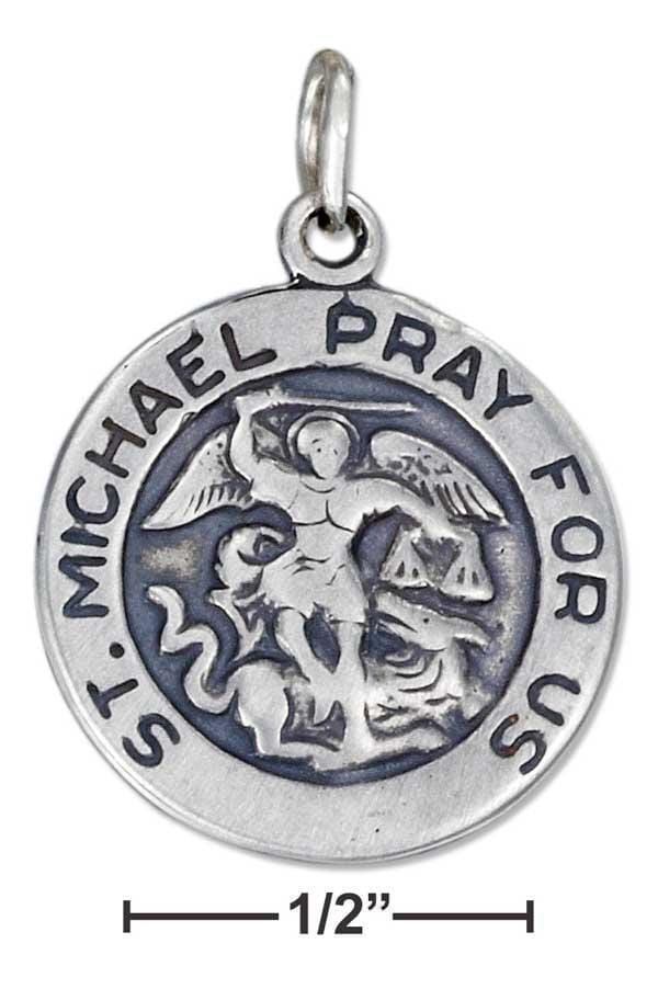 Silver Charms & Pendants Sterling Silver Charm:  Antiqued St Michael Medallion Charm JadeMoghul