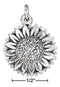 Silver Charms & Pendants Sterling Silver Charm:  Antiqued Sunflower Charm JadeMoghul