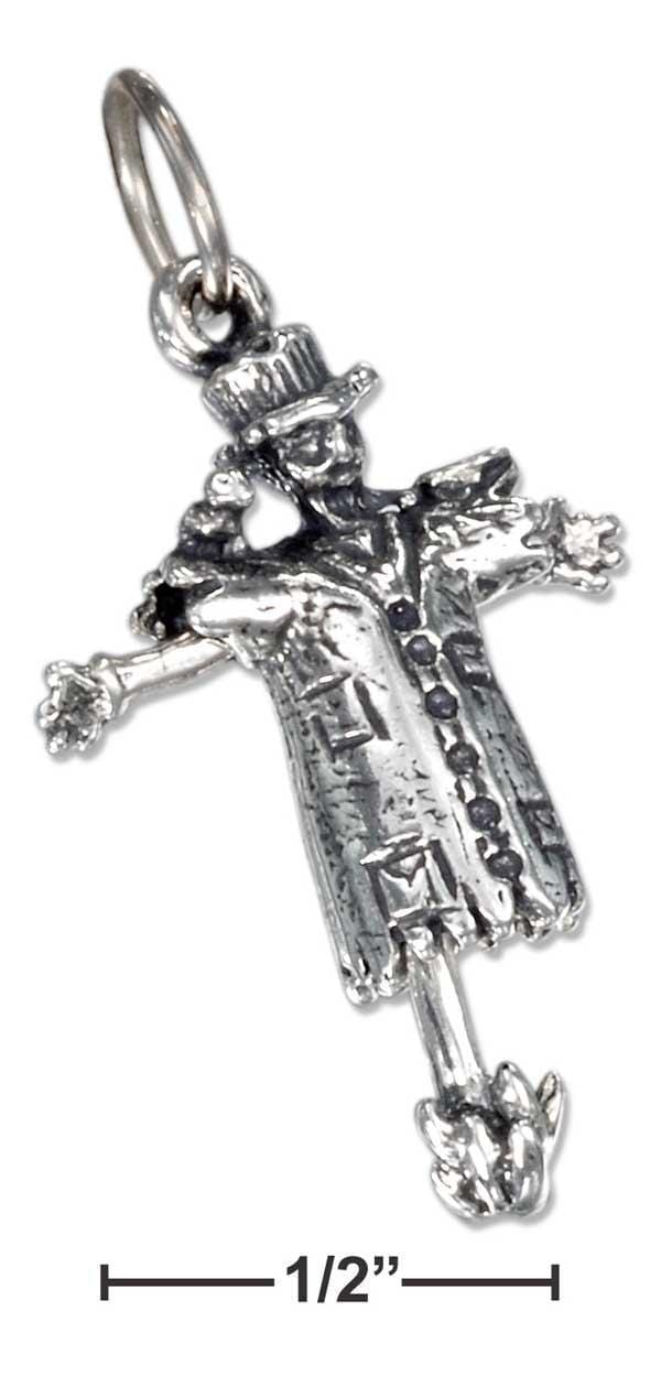 Silver Charms & Pendants Sterling Silver Charm:  Antiqued Three Dimensional Moveable Scarecrow Charm JadeMoghul