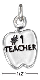 Silver Charms & Pendants Sterling Silver Charm:  Apple With "