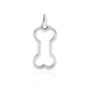 Silver Charms & Pendants Sterling Silver Charm:  Bone Ah Petite Silhouette Dog Bone Pendant JadeMoghul Inc.