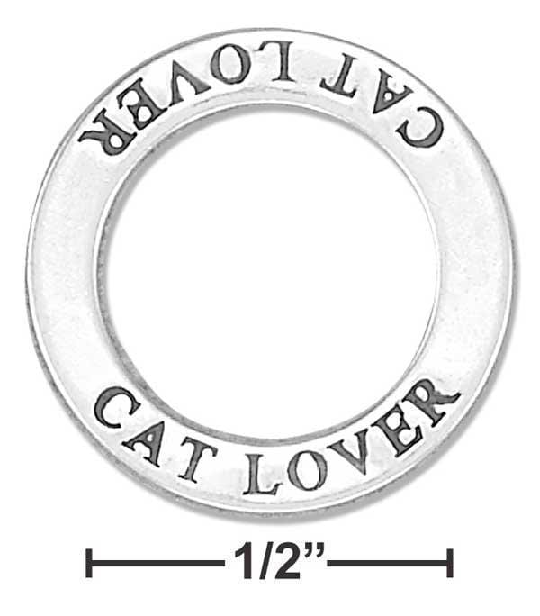 Silver Charms & Pendants Sterling Silver Charm:  "cat Lover" Affirmation Band Pendant JadeMoghul