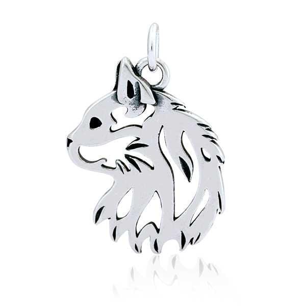 Silver Charms & Pendants Sterling Silver Charm:  Cat Pendant, Head JadeMoghul Inc.