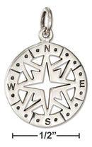 Silver Charms & Pendants Sterling Silver Charm:  Compass Charm JadeMoghul Inc.