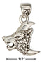 Silver Charms & Pendants Sterling Silver Charm:  Crescent Moon With Wolf Head Pendant JadeMoghul Inc.