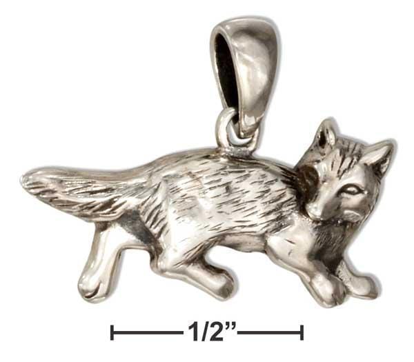 Silver Charms & Pendants Sterling Silver Charm:  Crouching Fox Pendant JadeMoghul Inc.