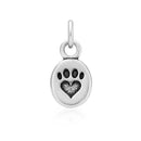 Silver Charms & Pendants Sterling Silver Charm:  Dainty Oval Paw Print Heart Charm JadeMoghul Inc.