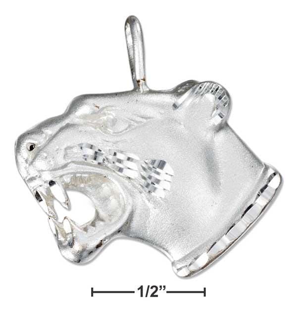 Silver Charms & Pendants Sterling Silver Charm:  Diamond Cut Cougar Head Pendant JadeMoghul