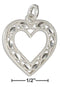 Silver Charms & Pendants Sterling Silver Charm:  Diamond Cut Open Heart Charm JadeMoghul Inc.