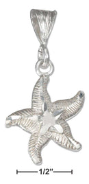 Silver Charms & Pendants Sterling Silver Charm:  Diamond Cut Starfish Pendant JadeMoghul