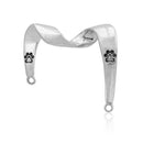 Silver Charms & Pendants Sterling Silver Charm:  Double Dog Paw Prints Wrapped Ribbon Charm Holder JadeMoghul Inc.