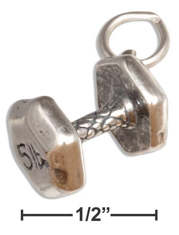 Silver Charms & Pendants Sterling Silver Charm:  Dumbbell Hand Weight Charm JadeMoghul Inc. 